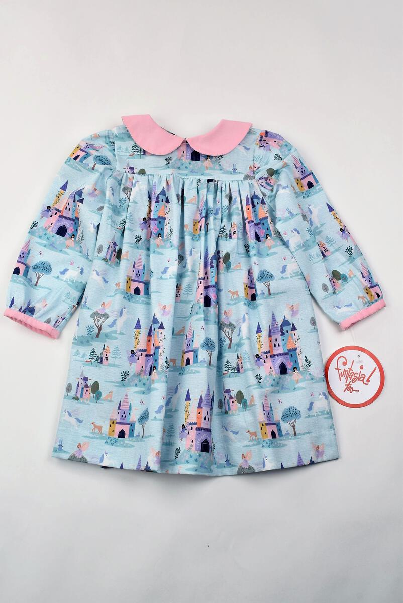 Castle Print L/S Dress