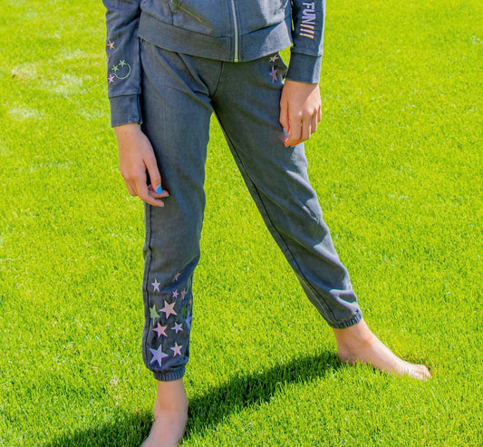 Washed Embroidery Star Pant