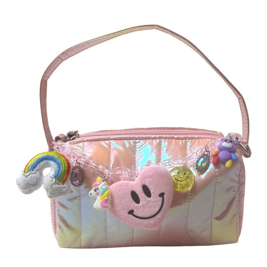 Pink Plush Charm Bag