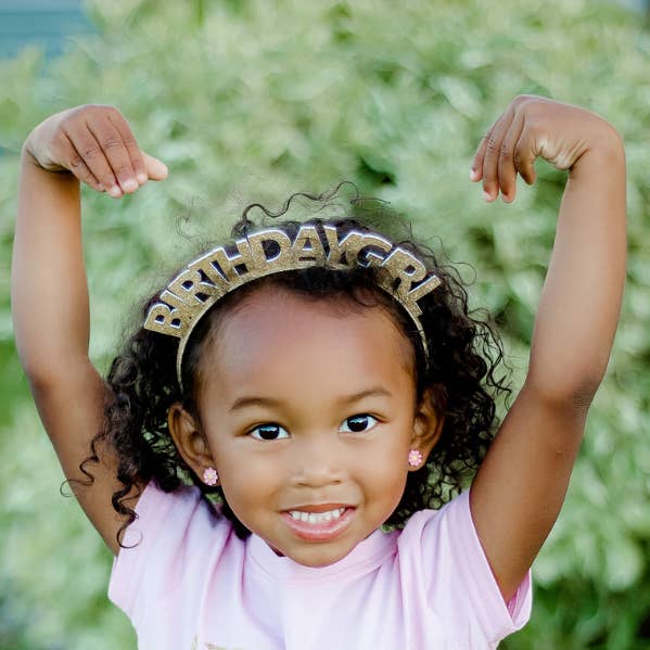 B-Day Girl Headband-Gold