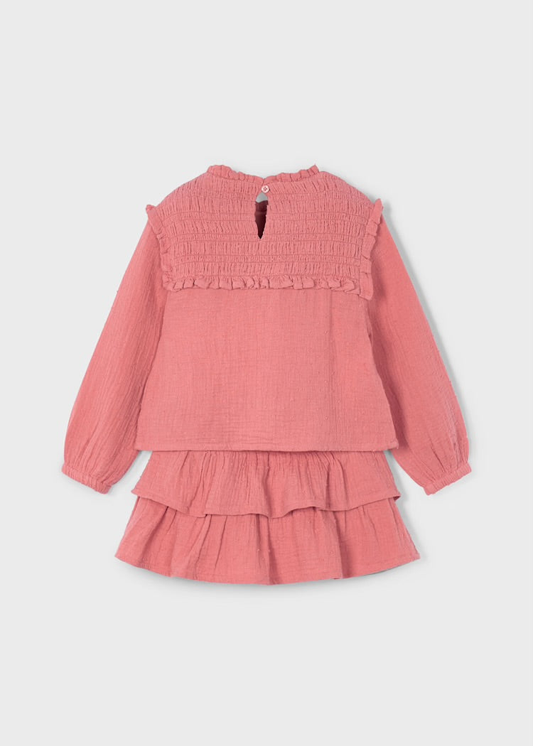 Ruffle Shoulder Skirt Set-Sienna