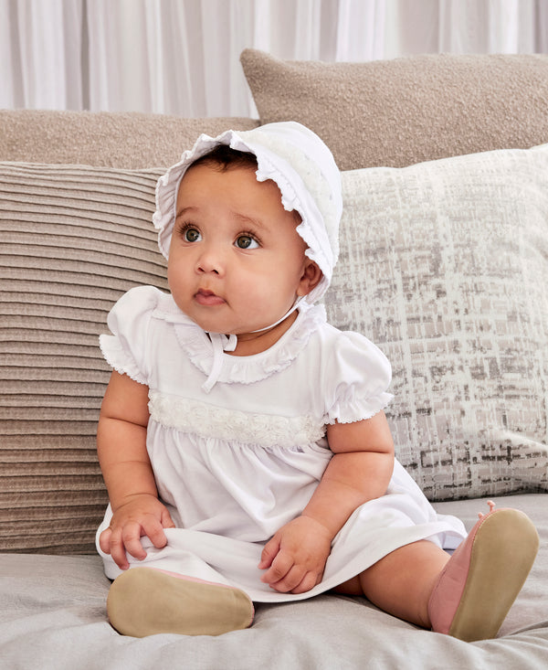 Miniature Roses Dress Set-White