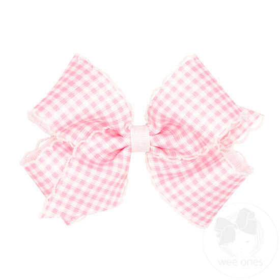 MED Gingham Bow-Pearl