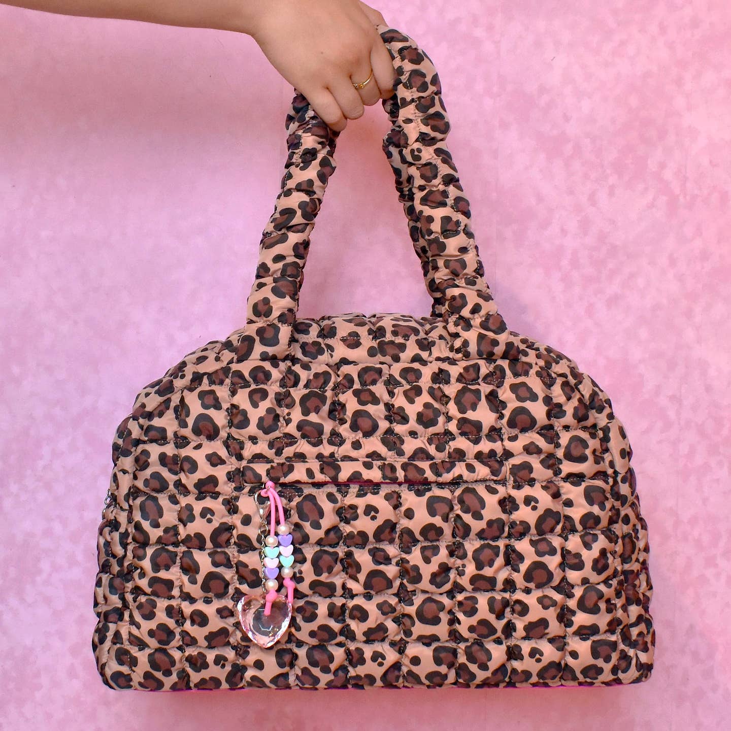 Quilted Scrunchies Leopard Duffle
