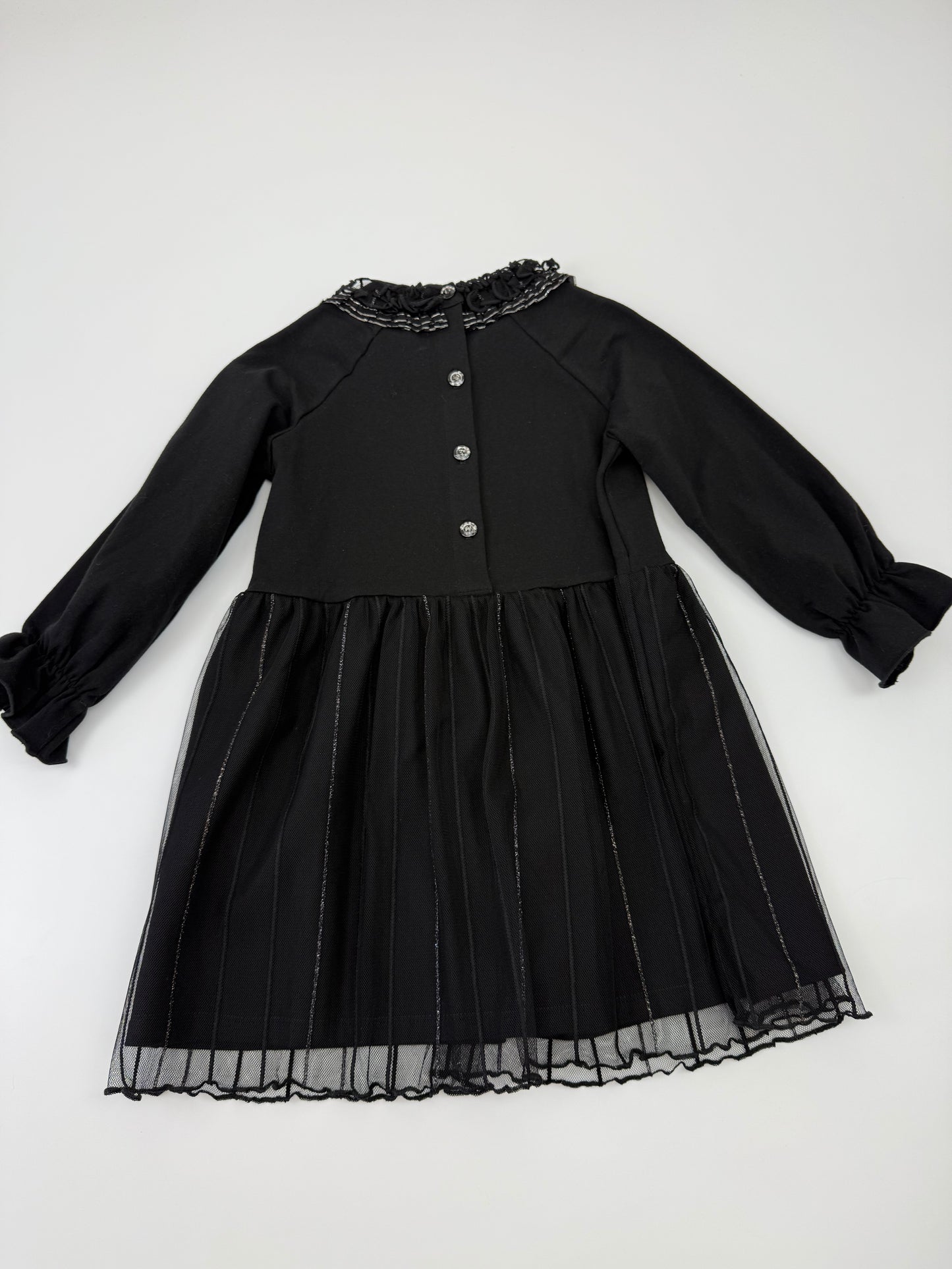Black Ruffle Neck Dress