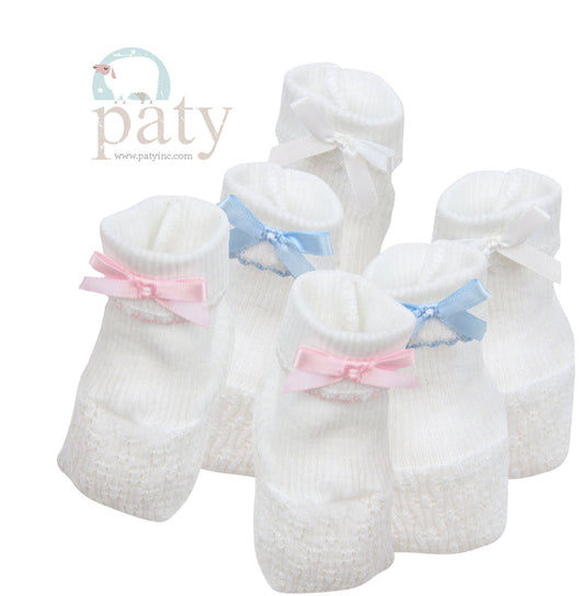 Booties with Bow Trim