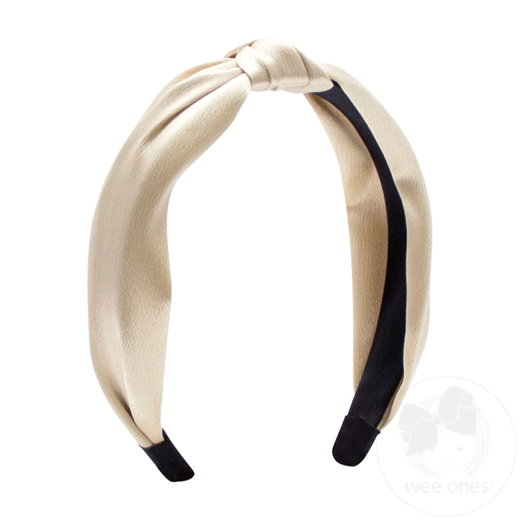 Satin Knot Headband-Champagne