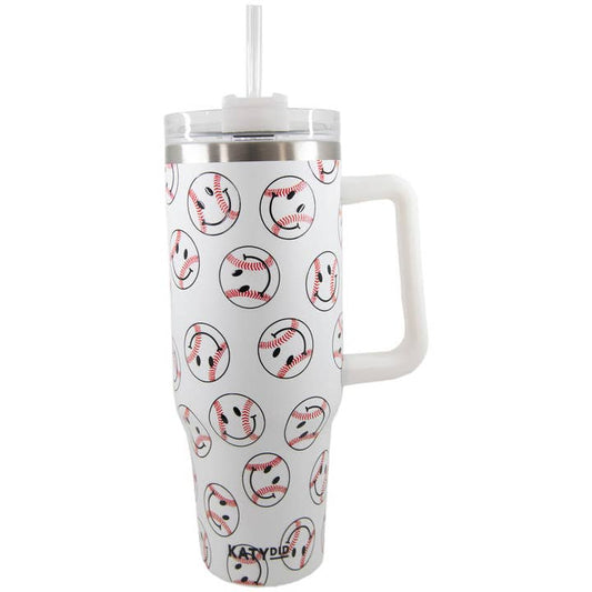 Baseball Happy Faces Stainless Steel Tumbler