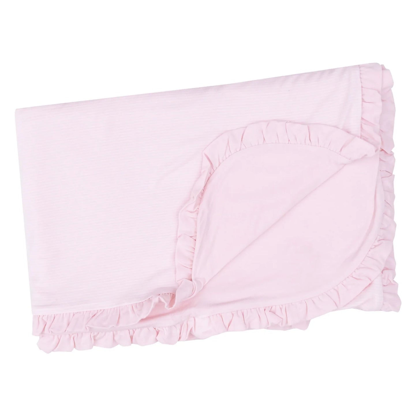 Classic Stripe Pink Ruffle Blanket
