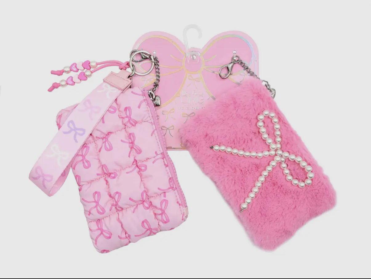 Quilted Scrunchies Bow 3-Piece Keychain Set