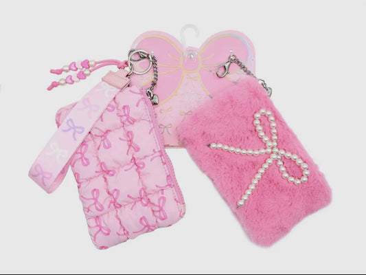 Quilted Scrunchies Bow 3-Piece Keychain Set