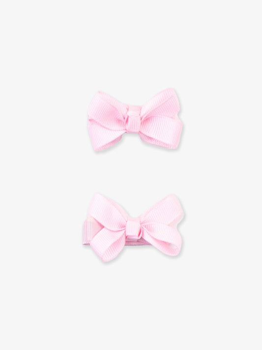 Small Bow Clip Set-Light Pink