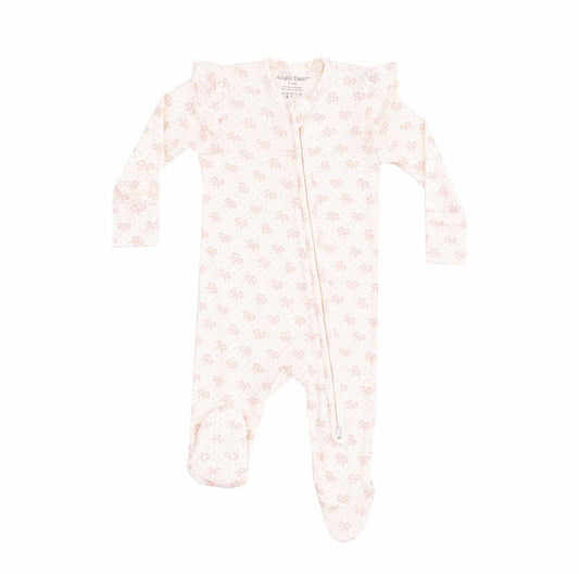 Vintage Mini Bows 2-Way Zipper Footie