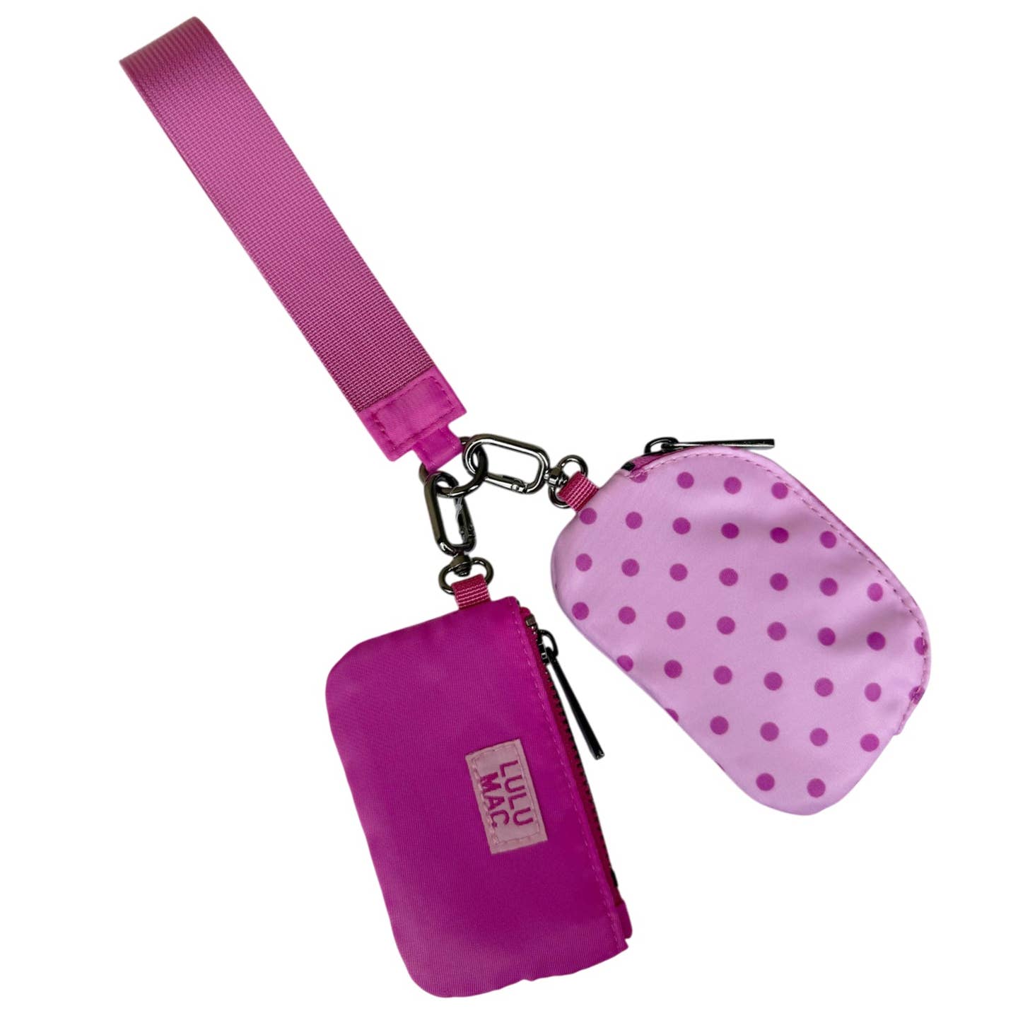Pink/Hot Pink Dots Wristlet