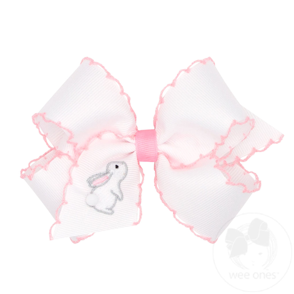MED Pink Moonstitch Bow-Bunny