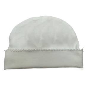 Picot Trim Hat-White