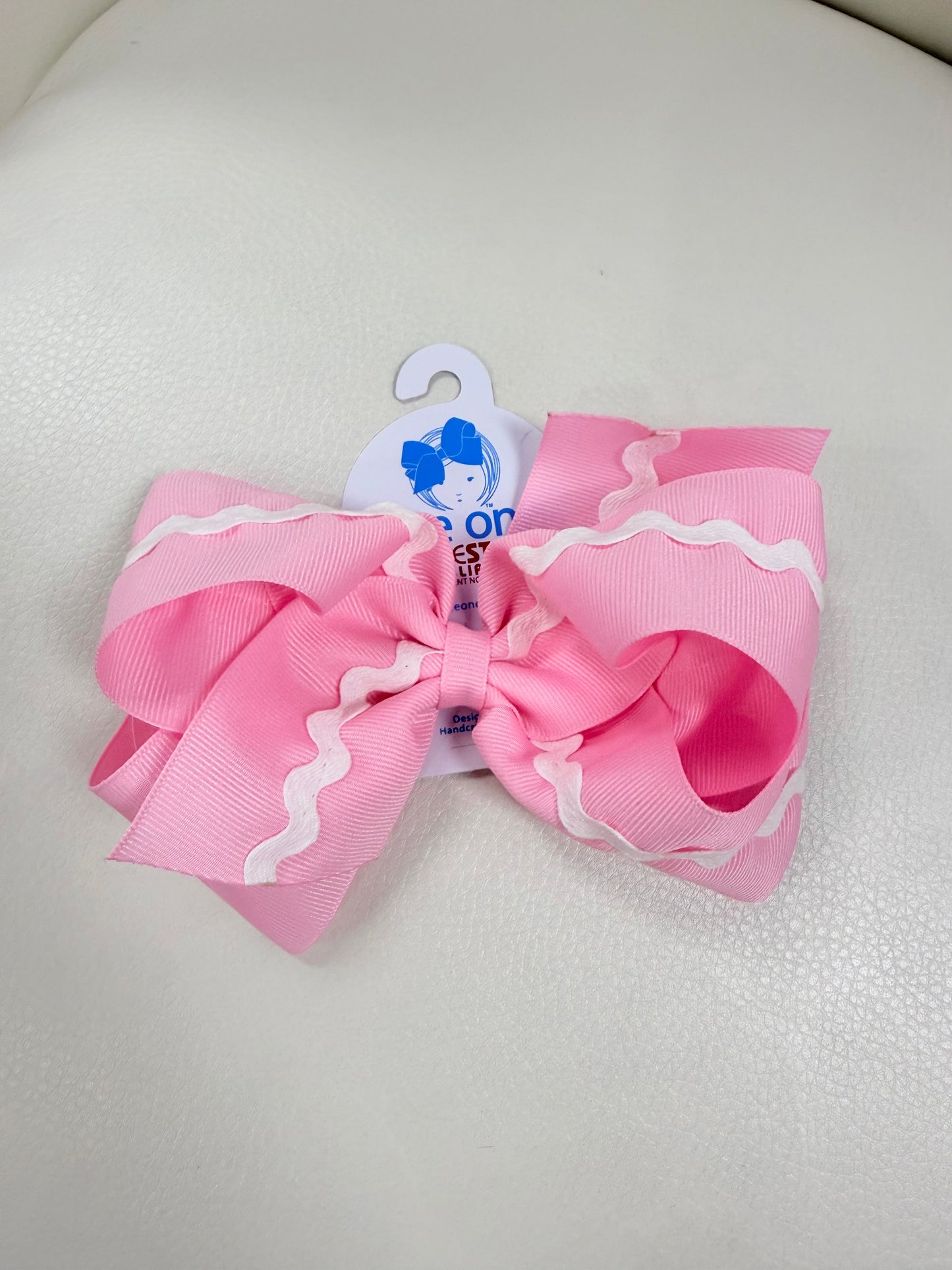 King Ricrac Bow-Pearl Pink