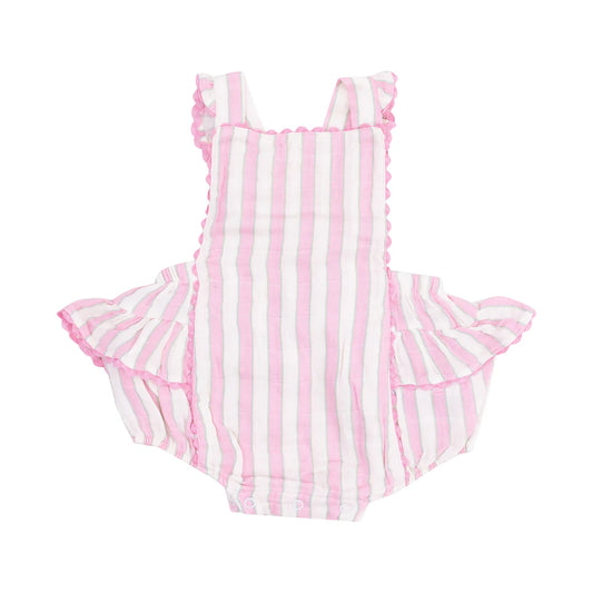 Candy Stripe Ric-Rac Ruffle Sunsuit