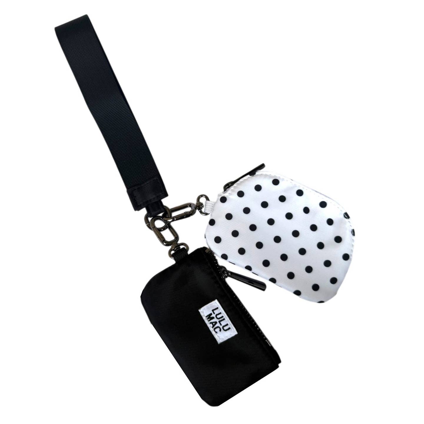 White/Black Dots Wristlet