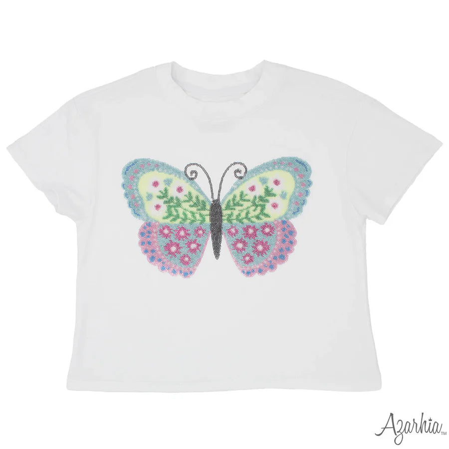 Boxy Tee-Sequin Butterfly