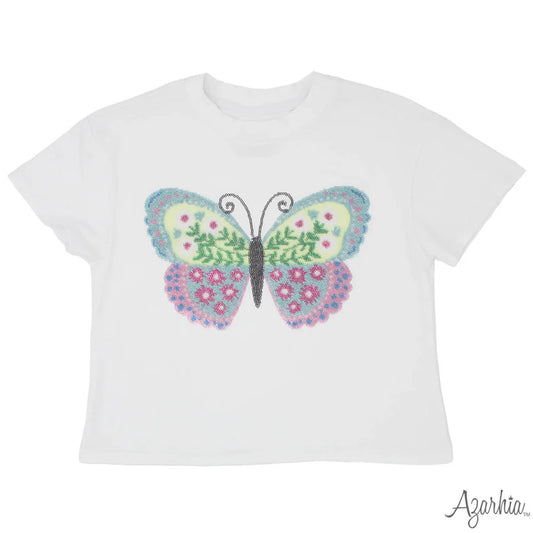 Boxy Tee-Sequin Butterfly