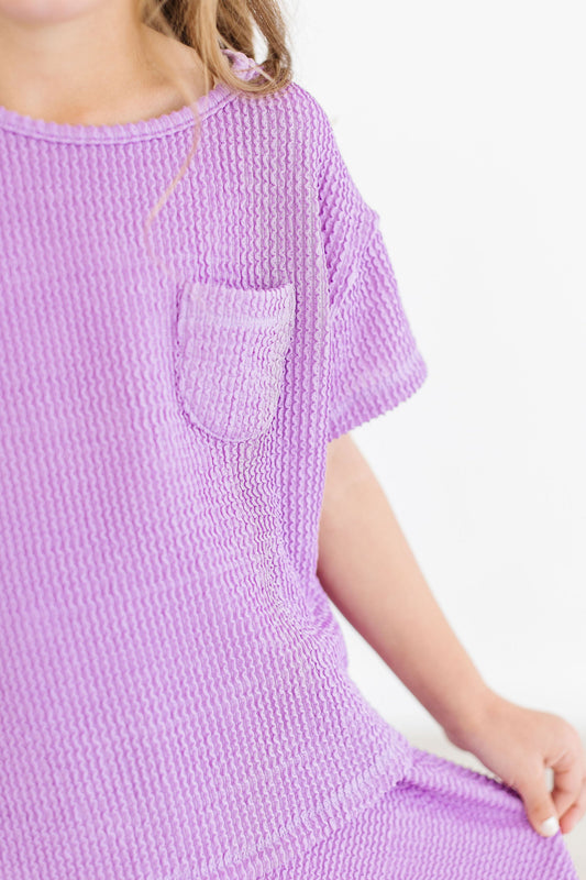Scrunchy Pocket Tee & Bells Set-Lilac