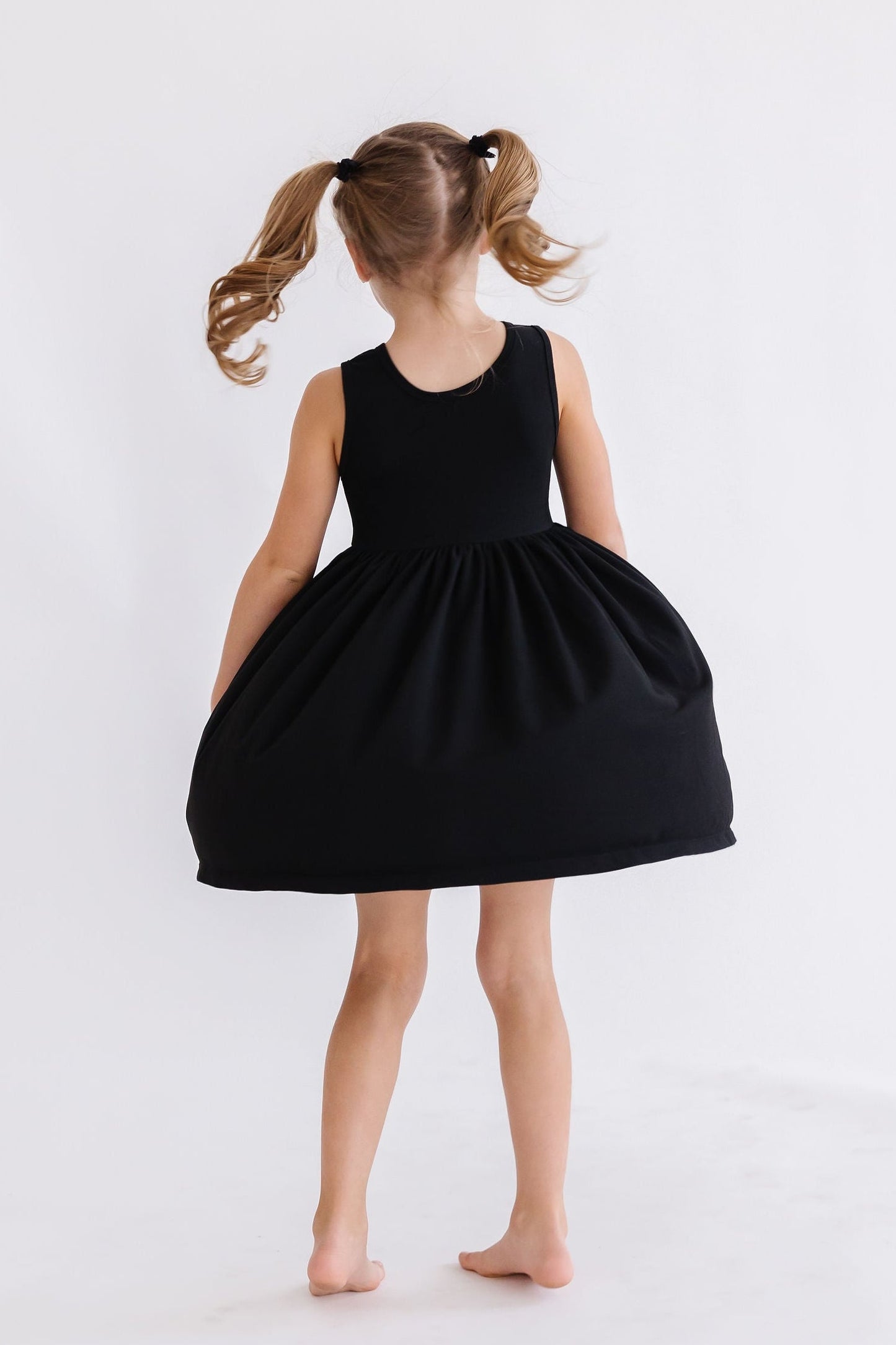 Tank Pocket Twirl Dress-Black