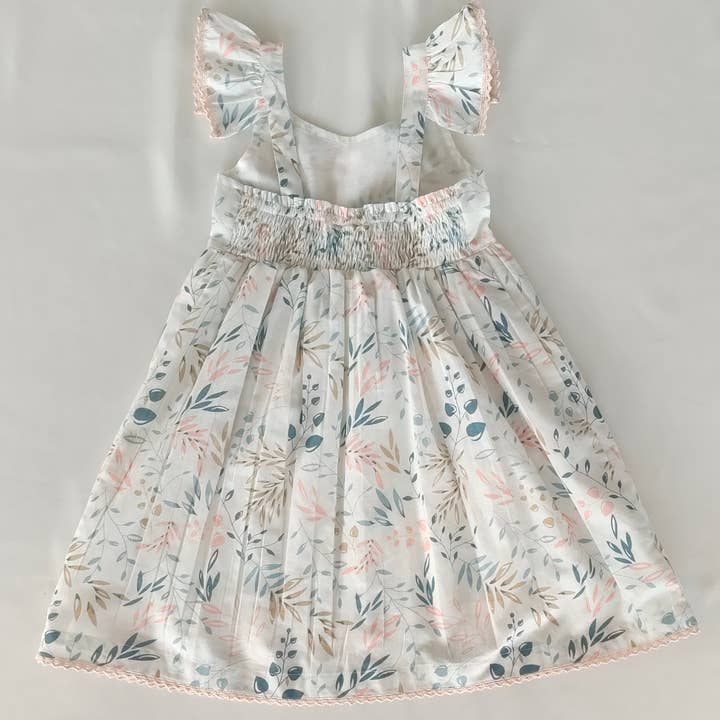 White Tropical Print Dress