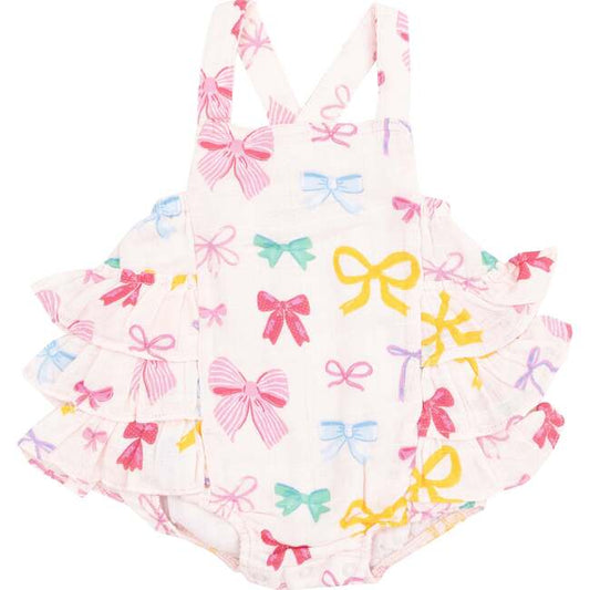 Colorful Bows Ruffle Sunsuit