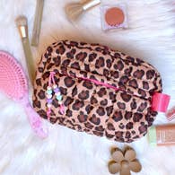 Quilted Scrunchies Leopard Pouch