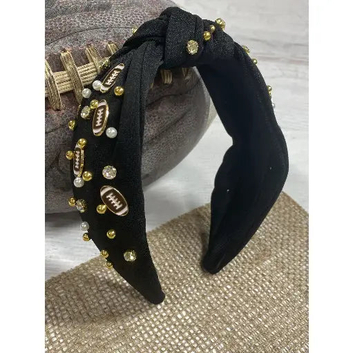 Black Football Glam Headband