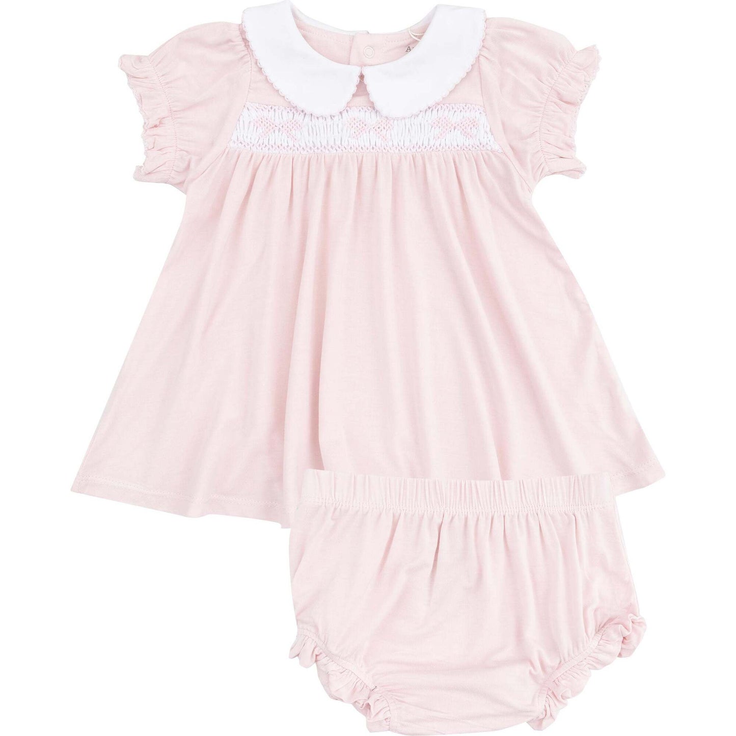 Pink Smocked Dress & Bloomer