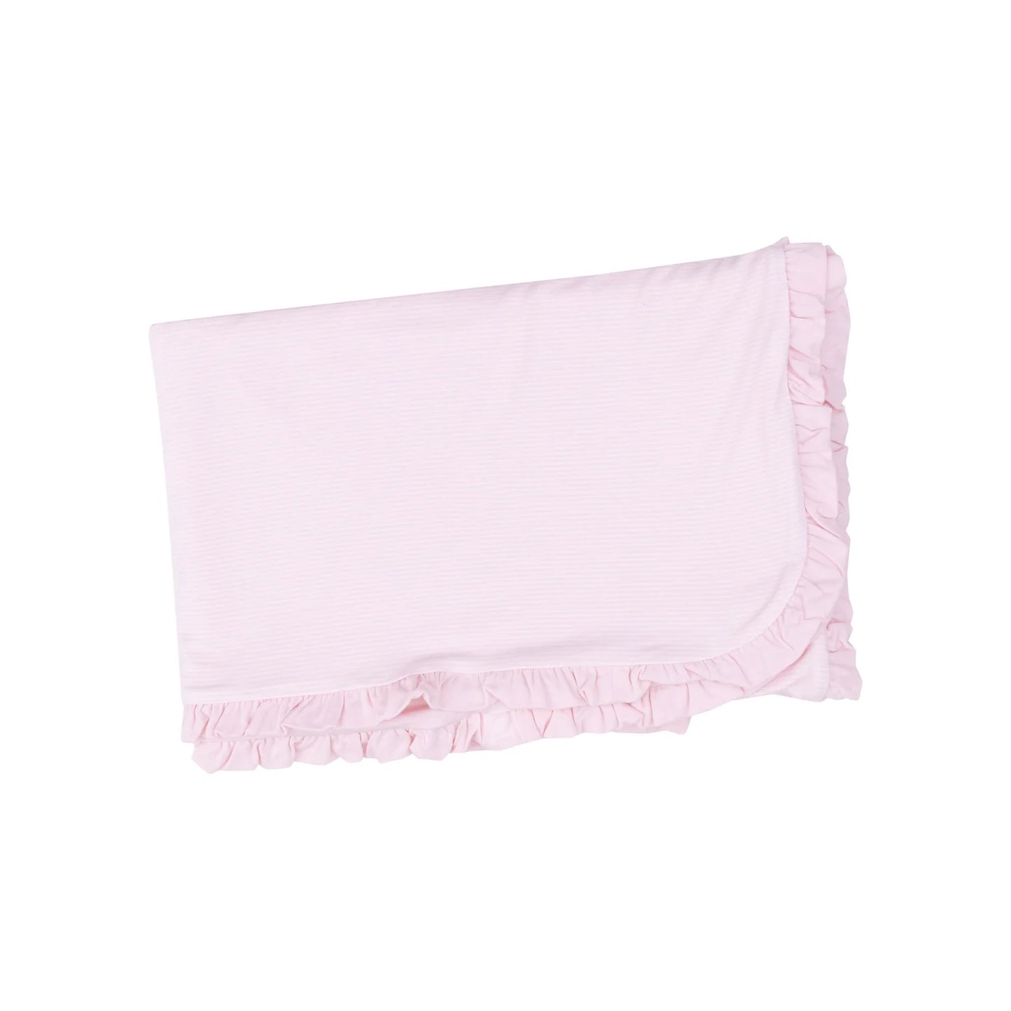 Classic Stripe Pink Ruffle Blanket