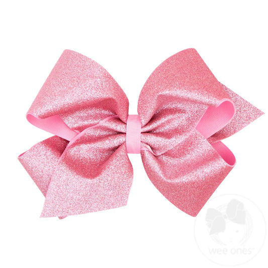 King Glitter Bow-Pearl Pink