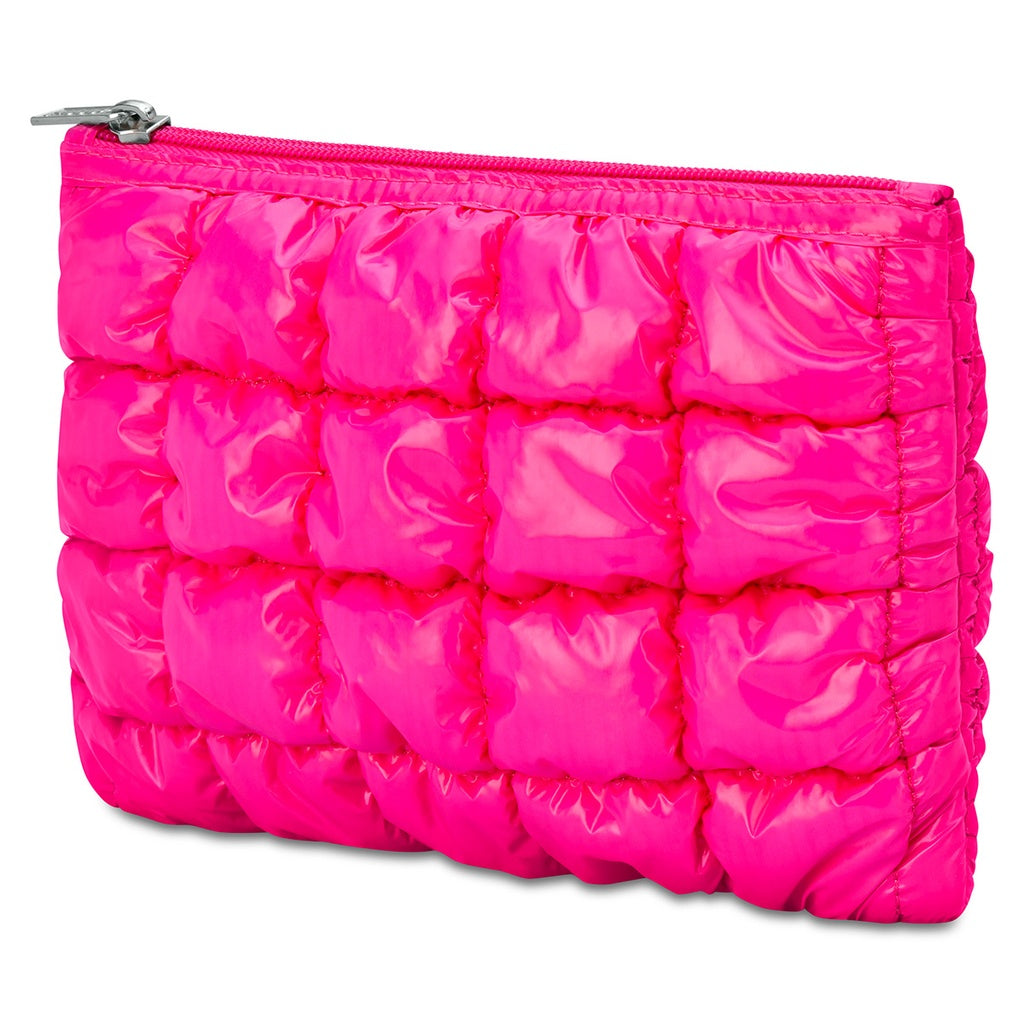 Shiny Puffer Pouch-Pink