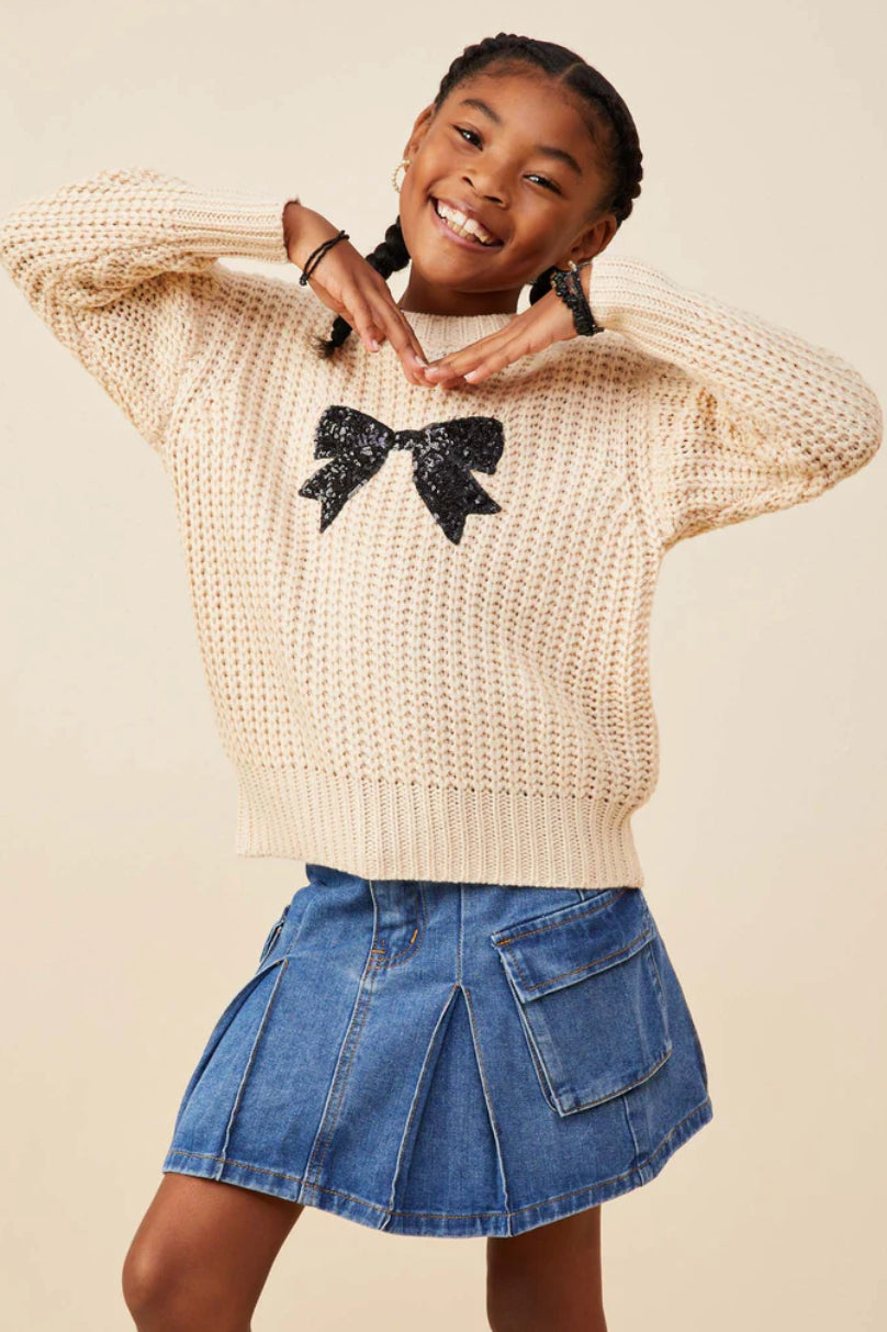 Sequin Bow Sweater
