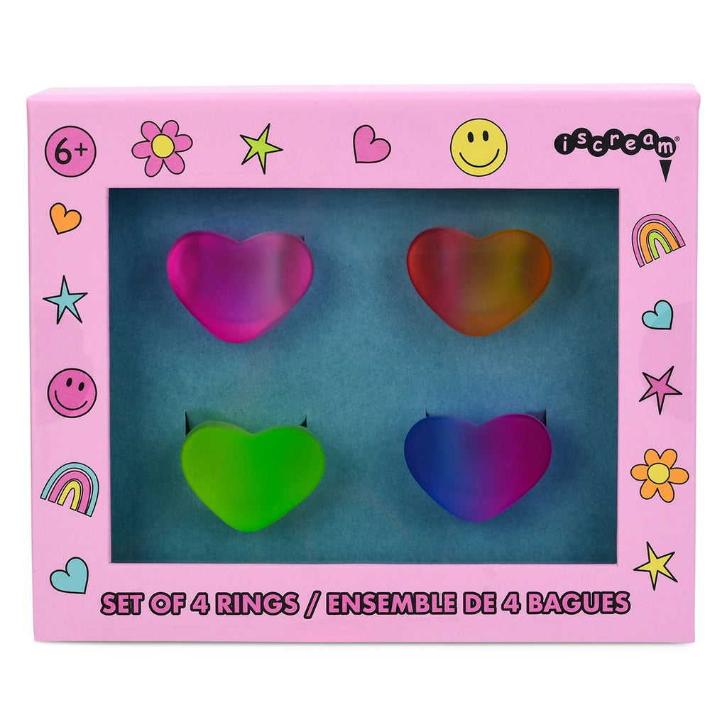 Ombre Heart Ring Set