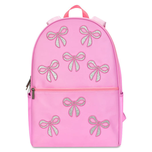 Bows Backpack-Pink Glitter