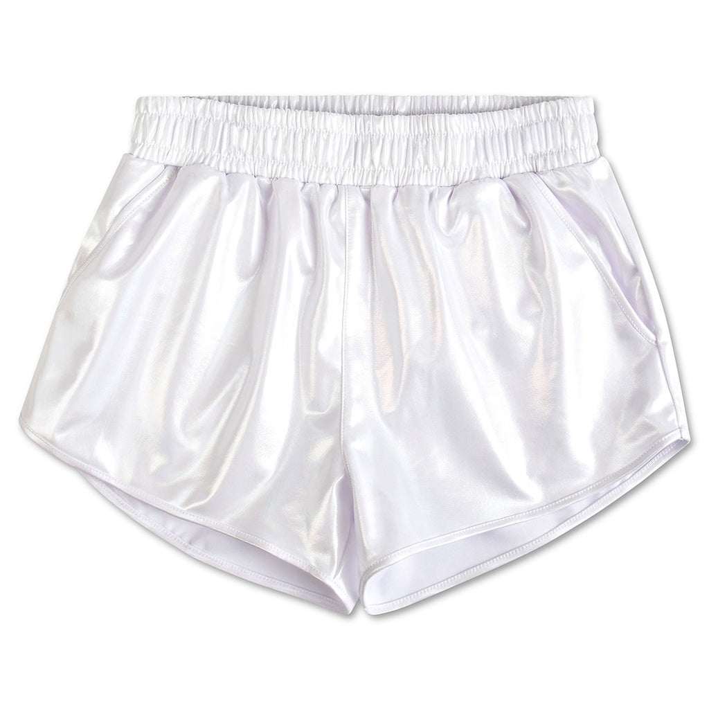 Metallic Shorts-Pearl