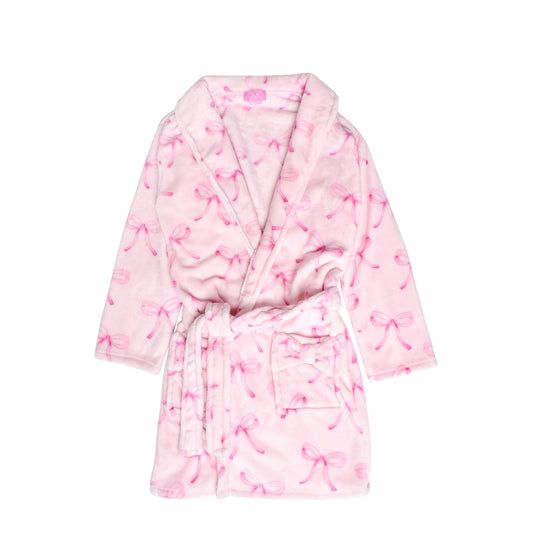 O/S Pink Bow Bathrobe