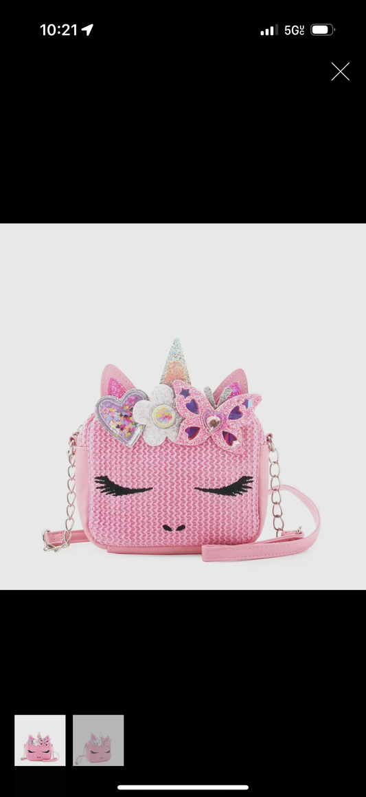 Miss Gwen Unicorn Straw Crossbody