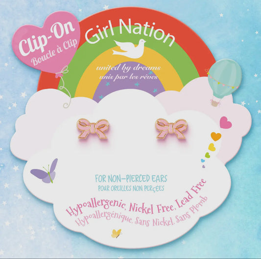 CLIP ON-Pink Bow