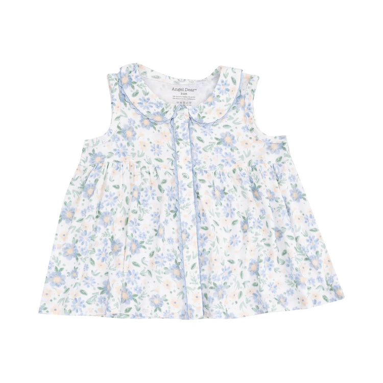 Baby Veronical Floral Peter Pan Collar Button Down Dress