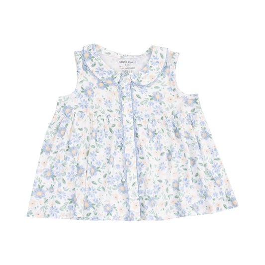 Baby Veronical Floral Peter Pan Collar Button Down Dress