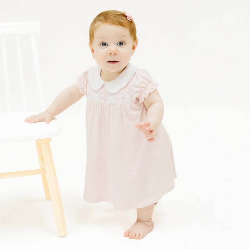 Pink Smocked Dress & Bloomer