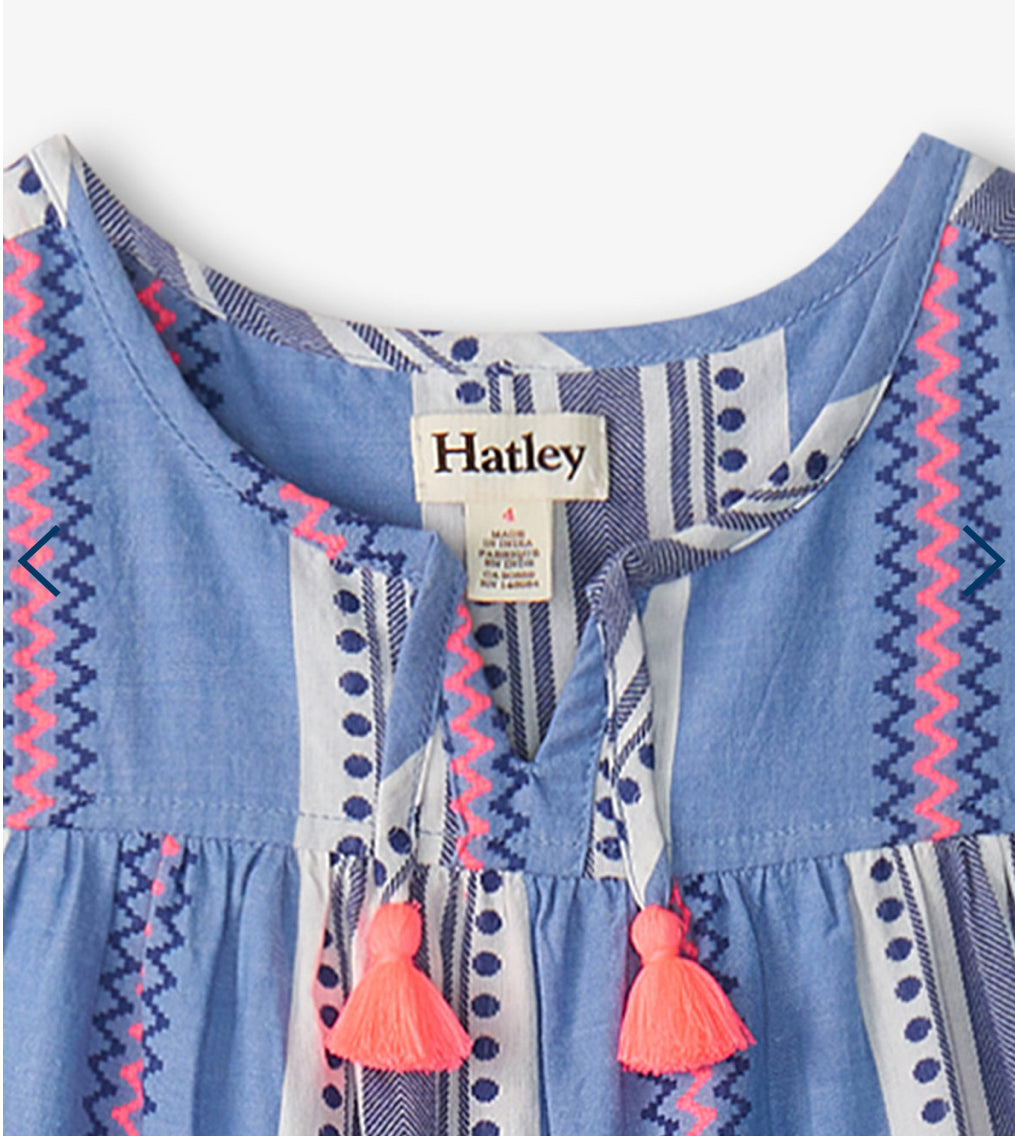 Boho Striped Layered Tiered Dress