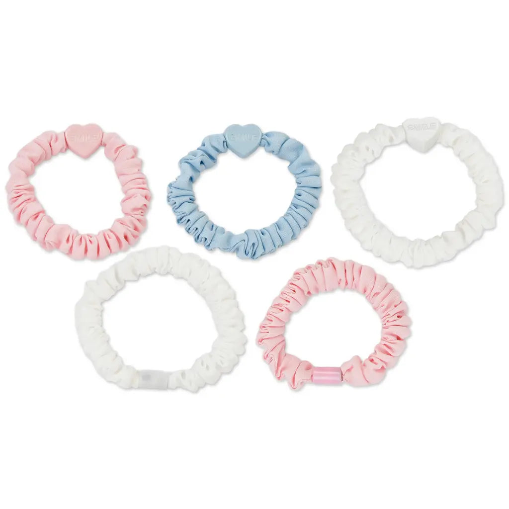 Heart Charm Scrunchie Set