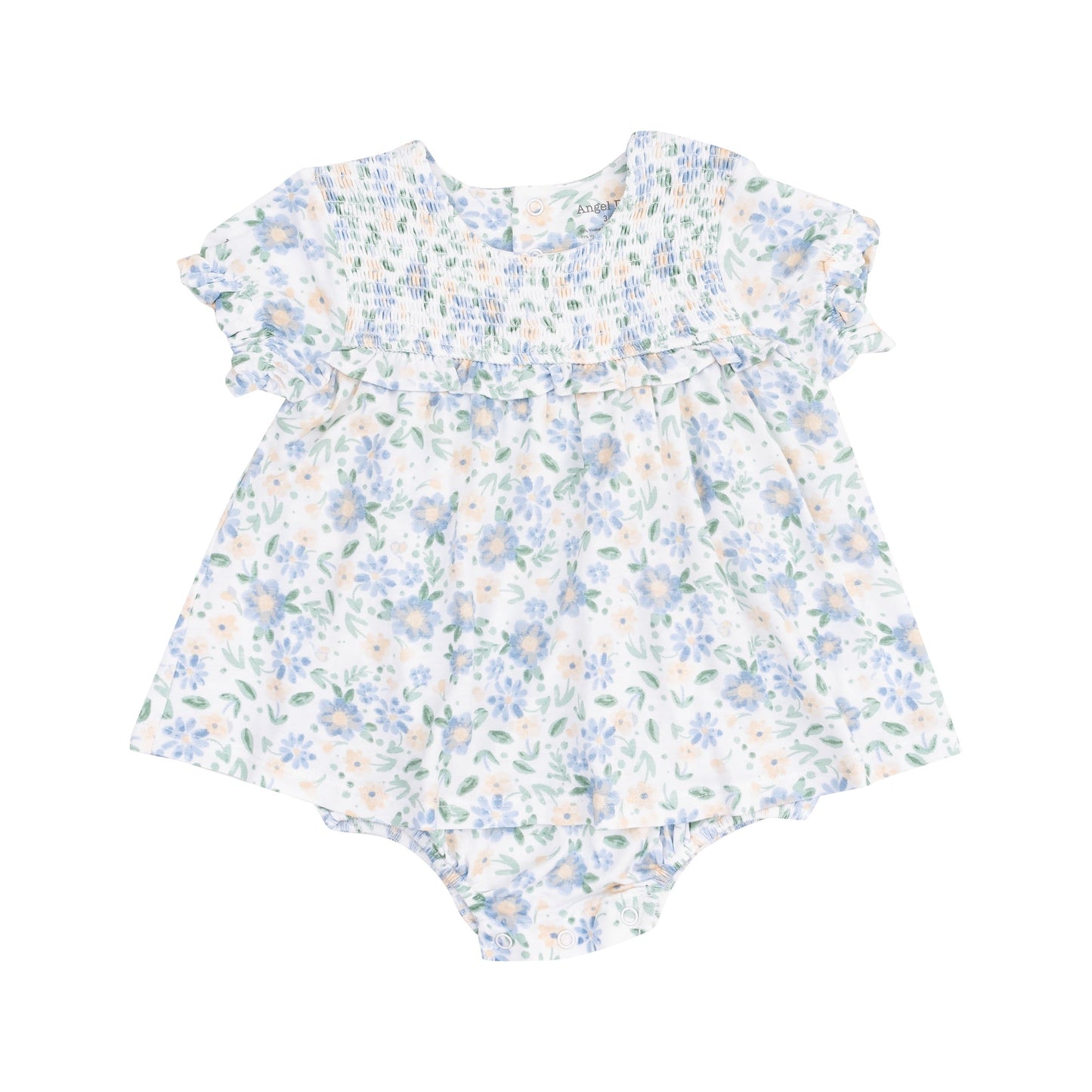 Baby Veronical Floral Smocked Bubble w/Skirt