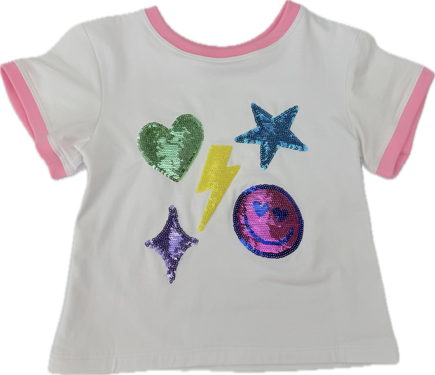 Sequin Bright Emoji Boxy T