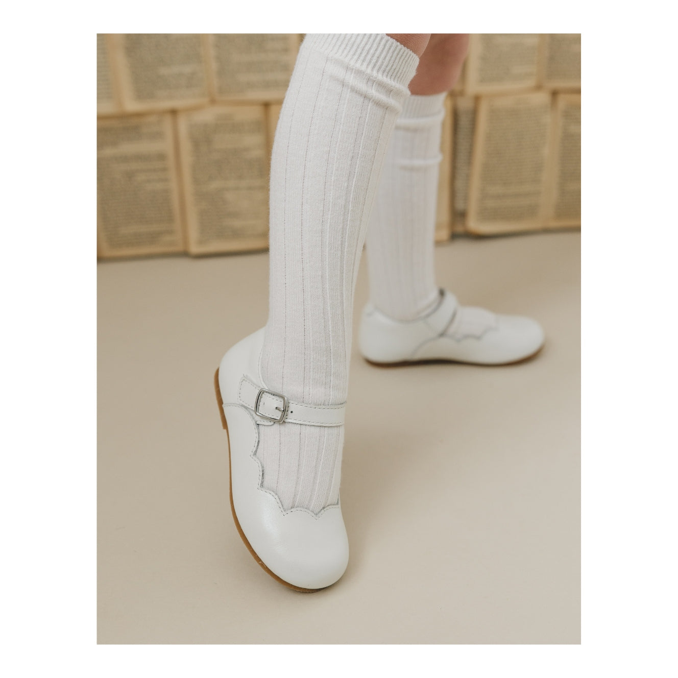Sonia Scalloped Flat-White